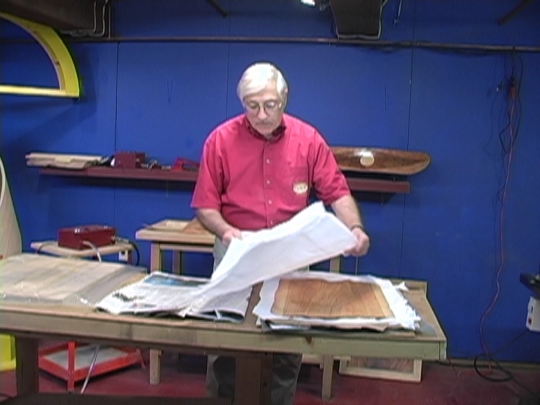 picture of veneer getting ready to be placed in vacuum bag after being treated with veneer softener